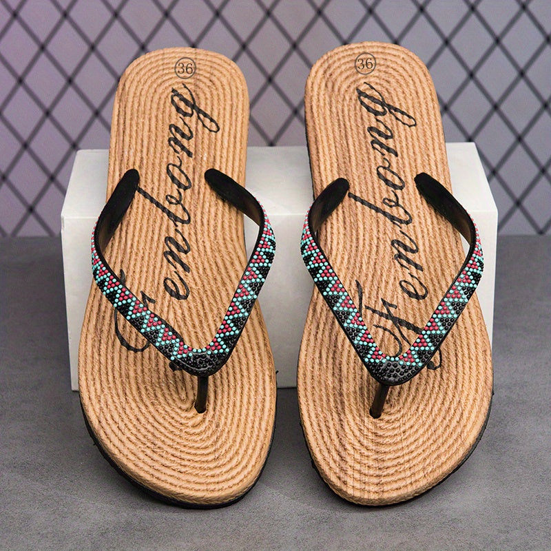 Women's Letter Pattern Flip Flops Open Toe Slides
