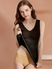 Floral Pattern Tank Top V-Neck Sleeveless Thermal Top