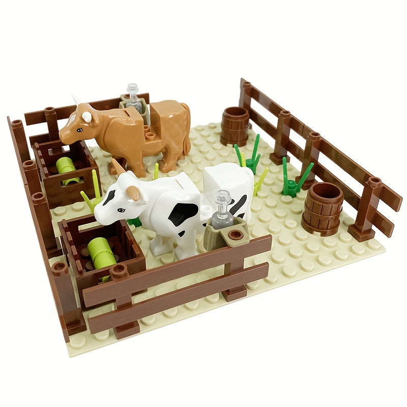 Yellow Cow Barn Small Grain Building Blocks Farm Series Scene