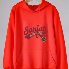 Girls Cartoon Alphabets Pattern Hooded Sweatshirt