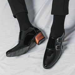Men's Pointed Toe High Heel Double Monk Formal Shoes