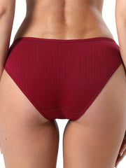 4pcs Heart Embroidery Briefs Stretchy Intimates Panties