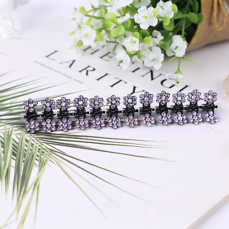 12pcs Rhinestone Hair Claw Clips Mini Crystal Hair Clips For Little Girls