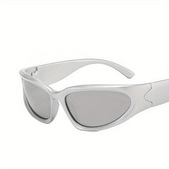 Y2K Wrap Around Sunglasses Cyberpunk Mirror Lens UV400