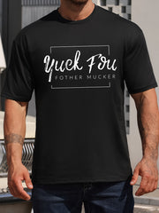 Men's Round Neck Print Tee Short Sleeve Comfy T Shirt