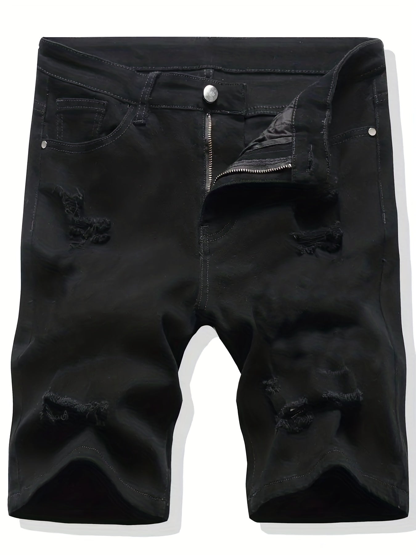 Distressed Denim Shorts Men's Casual Street Style Summer