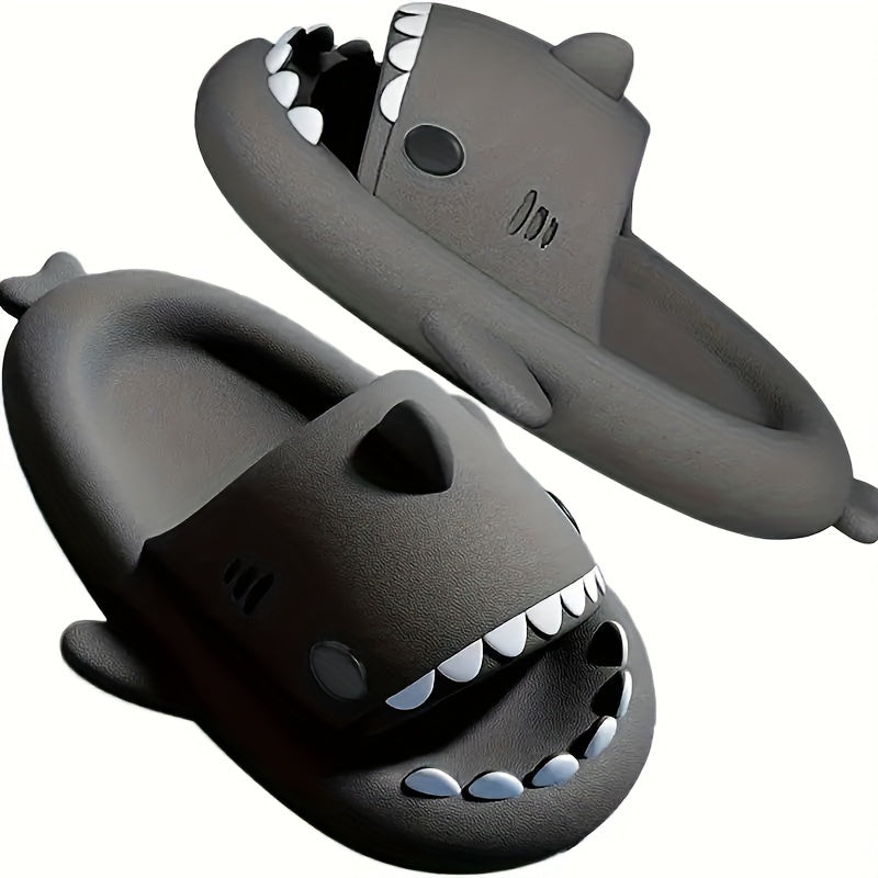 Boy's Cartoon Shark Lightweight Slippers Quick drying Non Slip Slide Slippers