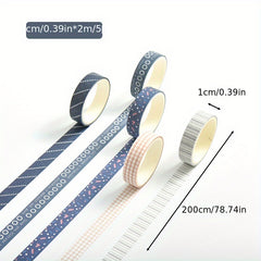 5 Rolls Basic Decorative Tape & Stickers Set