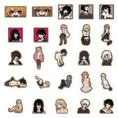 50pcs Blackened Character Graffiti Sticker Waterproof DIY Stickers