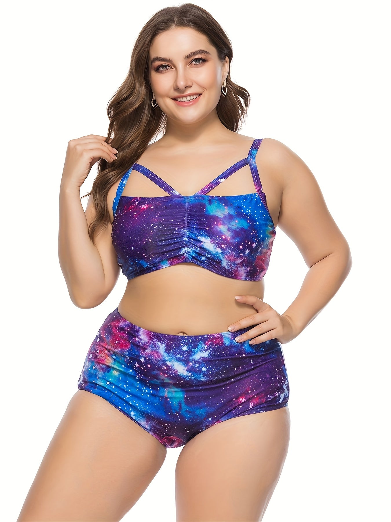 Women's Galaxy Print Strappy Bikini Set