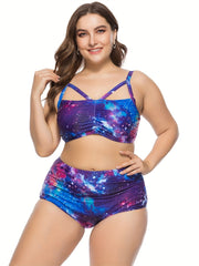 Women's Galaxy Print Strappy Bikini Set