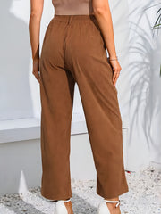 Corduroy Wide Leg Trousers High Rise Casual Pants