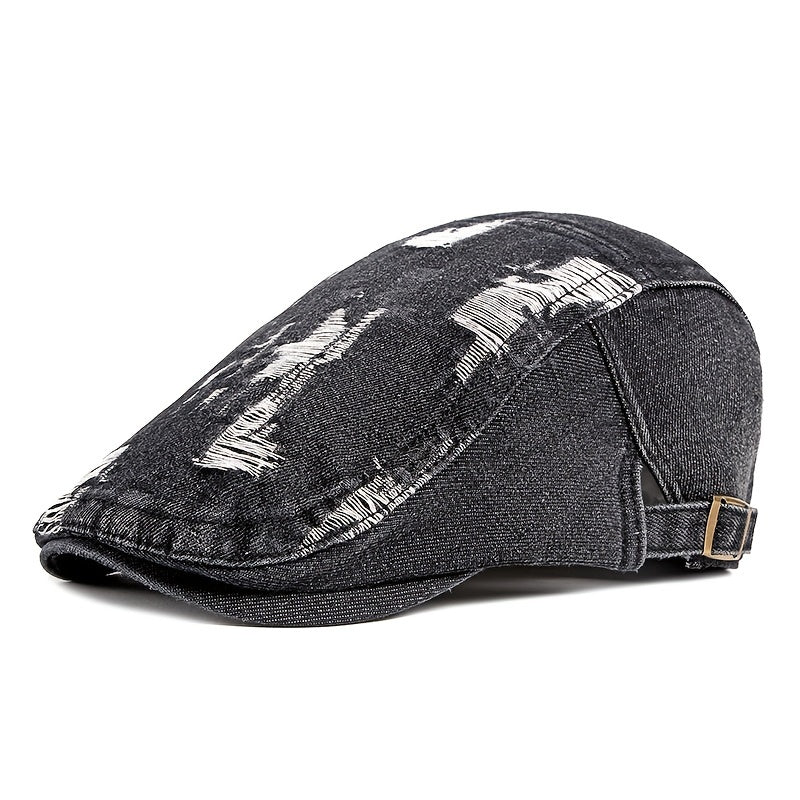 Vintage Denim Beret Wash Unisex Newsboy Hats Flat Driving Berets Hat