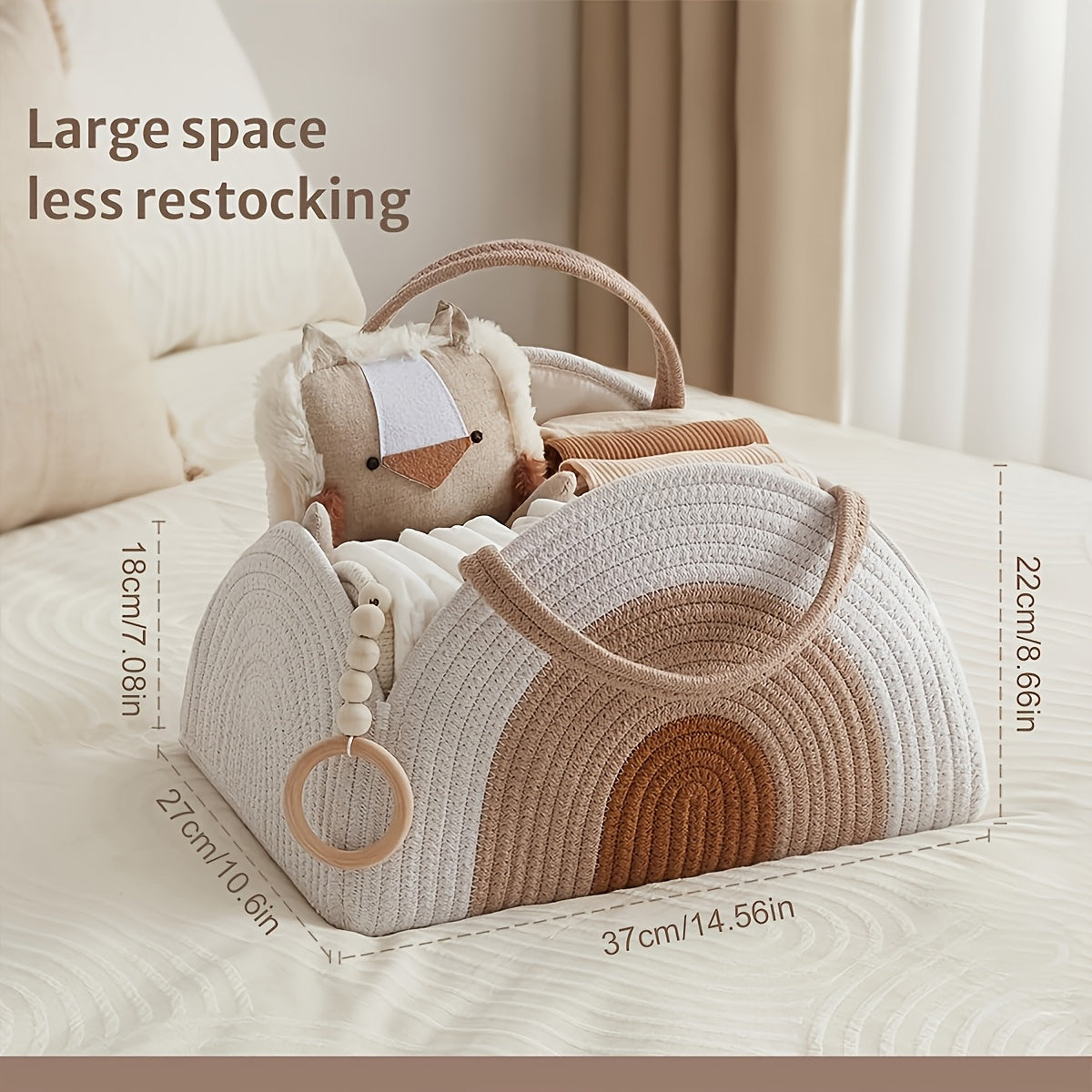 Large Capacity Diaper & Bottle Storage Bag Mommy Tote Linen Pink