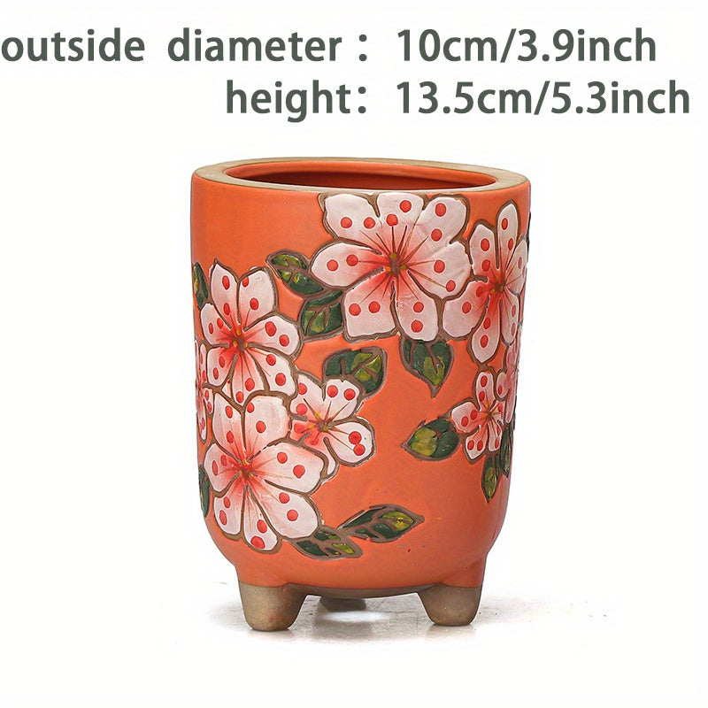Hand-painted Meat Plant Flower Pot Yanxi Ceramic Flower Pot