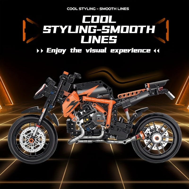 Educational Assembly DIY Technology Building Bricks Motorcycle Model