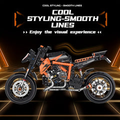 Educational Assembly DIY Technology Building Bricks Motorcycle Model