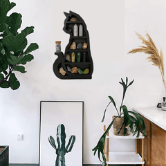 Gothic Crystal Storage Rack Cat Shape Display Shelf