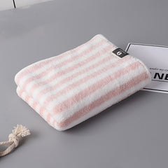 Coral Fleece Striped Towel Absorbent Hair Towel