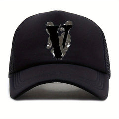 Unisex Sunshade Breathable Baseball Cap with V Embroidery