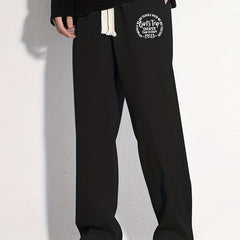 Men's Stylish Letter Print Loose Fit Drawstring Pants