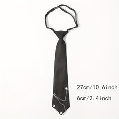 Gothic Chain Decor Neck Tie Casual Wear
