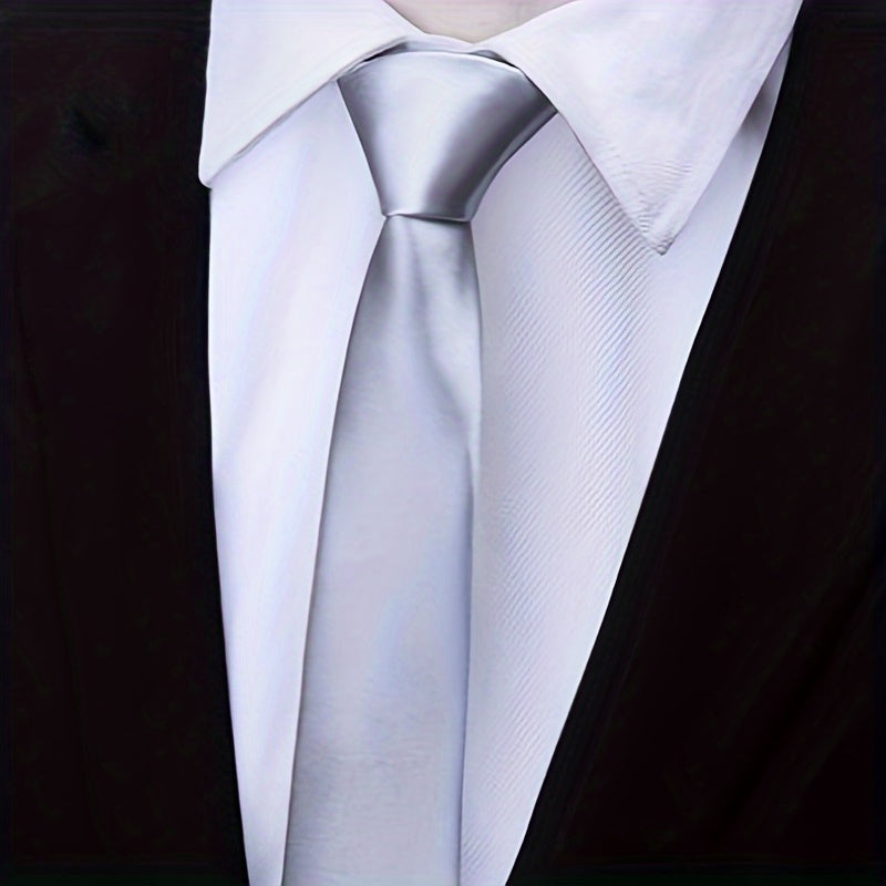 Men's Solid Necktie Pre-tied Wedding Party Necktie