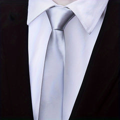 Men's Solid Necktie Pre-tied Wedding Party Necktie