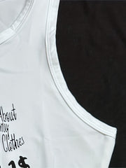 Graphic Print Crew Neck Tank Top for Women