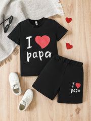 Boys Papa Outfit Shorts & T shirt Short Sleeves