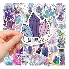 50 Sheets Crystal Plant Sticker Decals for DIY Crafts