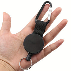 Retractable Anti-theft Keychain with Steel Wire Rope Carabiner
