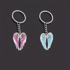 Angel Wings Rhinestone Enamel Keychain