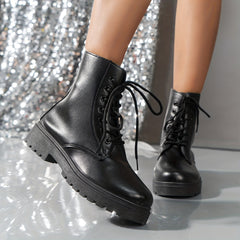 Women's Platform Lace-Up Ankle Boots