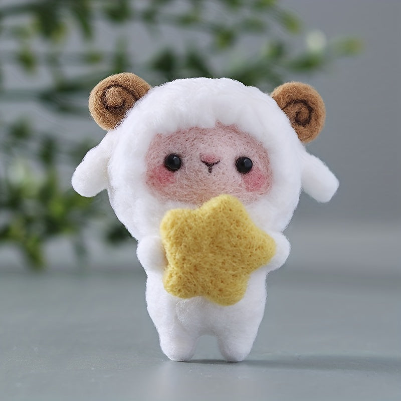 DIY Sheep Wool Felt Doll Kit - Needle Felting for Beginners