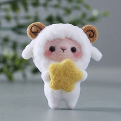 DIY Sheep Wool Felt Doll Kit - Needle Felting for Beginners