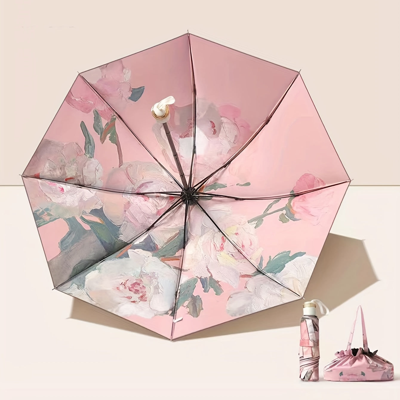 Floral Sunshade Double Layer Umbrella Rain Or Shine Dual use Umbrella