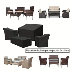4pcs Outdoor Furniture Cover Set Waterproof Windproof Patio Furniture Cover Set