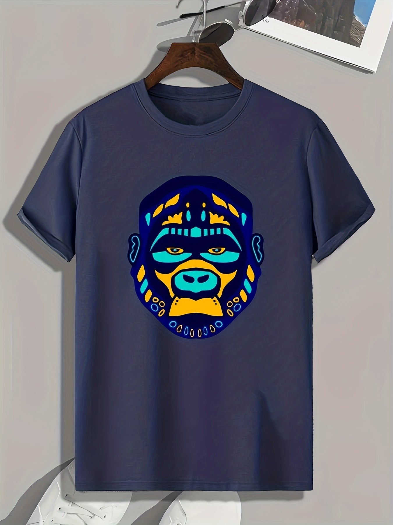 Monster Print Men's Graphic T-shirt for Summer