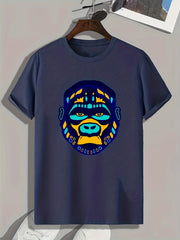 Monster Print Men's Graphic T-shirt for Summer