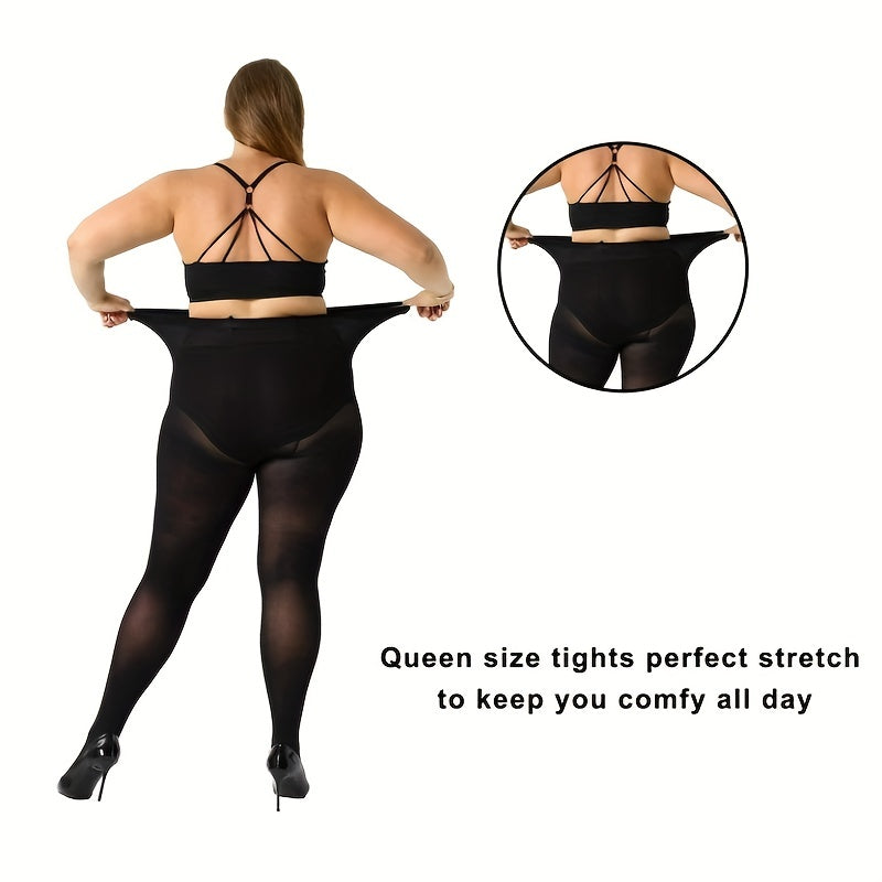 Casual Pantyhose Women's Plus Solid High Waist Control Top