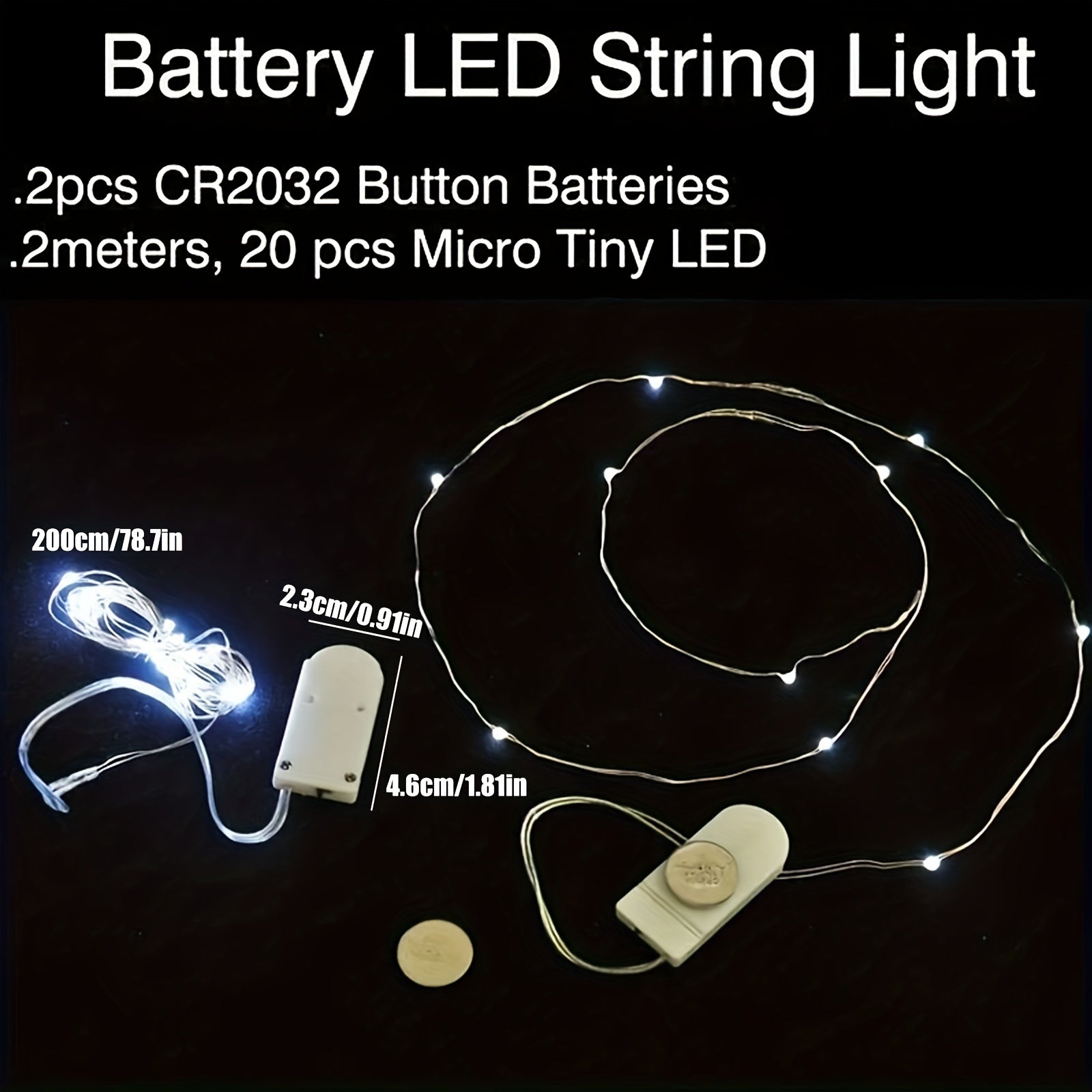 3pcs Waterproof Mini Copper Wire LED Fairy String Light