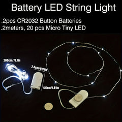 3pcs Waterproof Mini Copper Wire LED Fairy String Light