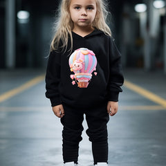OERYUI Kids 2pcs Air Balloon Print Hoodies Pants Set
