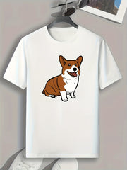 Corgi Print Men's Sports T-Shirt for Fitness, Summer Outdoor Wear - Gift for Men