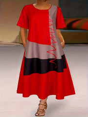 Colorblock Maxi Dress with Pockets