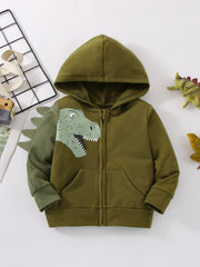 Dinosaur Print Long Sleeve Hoodie for Kids