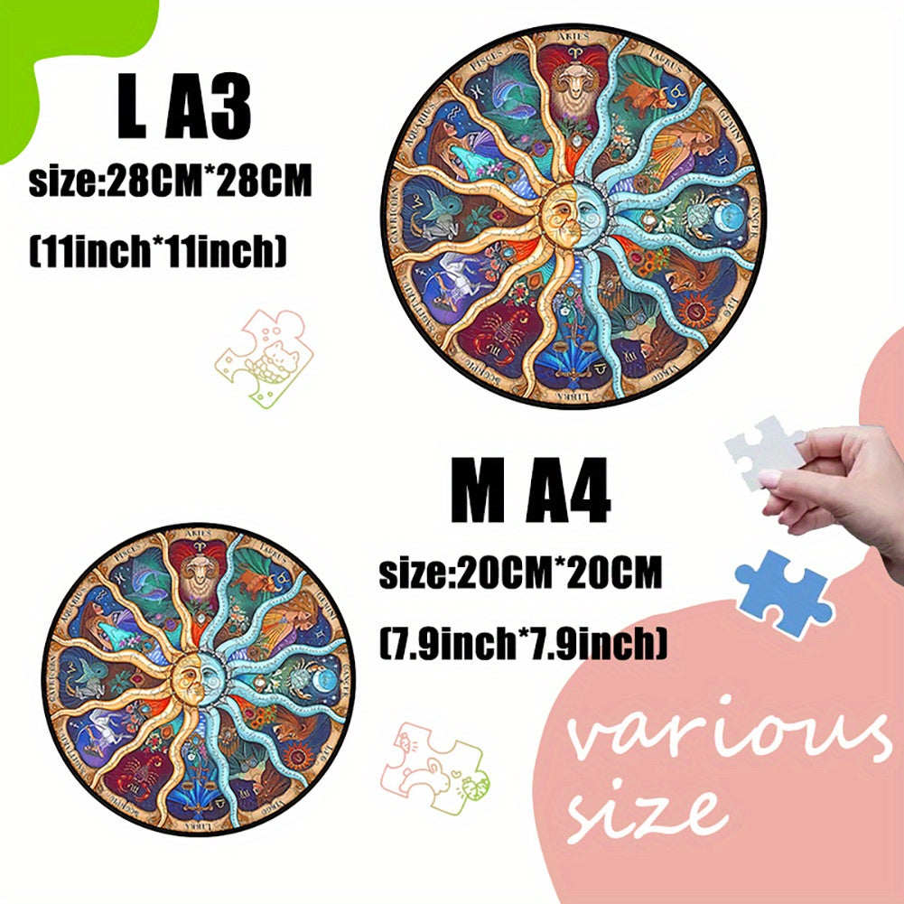 Zodiac Sign Wooden Puzzle Constellations 1000 Piece Set Ages 3 Gift Educational