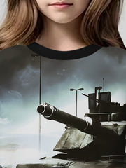 Tank Graphic Long Sleeve Sweatshirt, Spring Fall Sports Gift