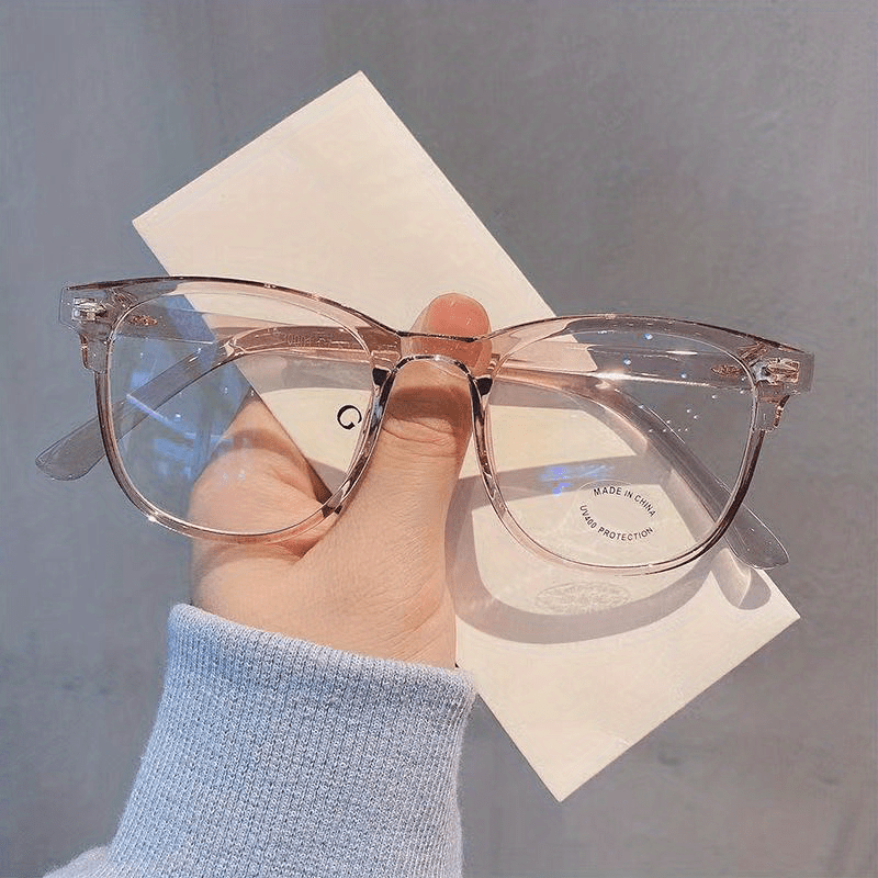 Square Frame Clear Glasses Rivet Decor Eyewear